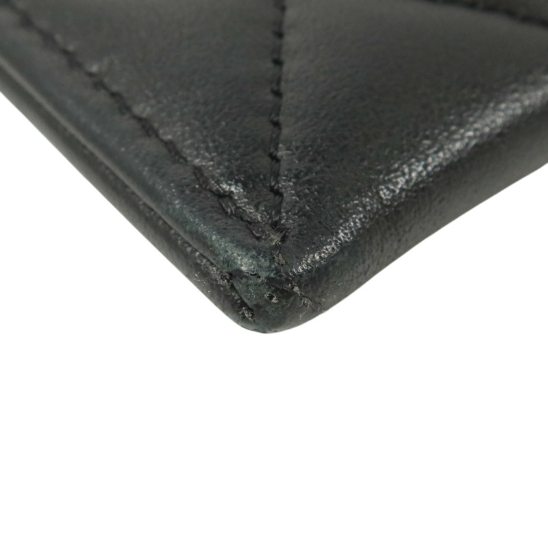 CHANEL 羊皮皮革Boy Chanel Zipper Long Wallet金扣長錢包-12