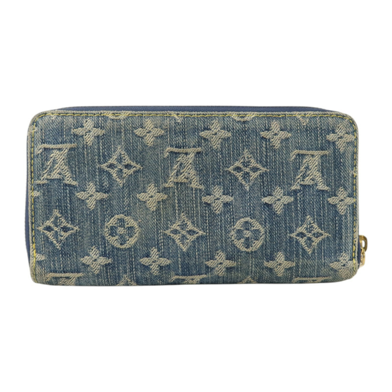 LOUIS VUITTON Monogram Denim Zippy Wallet金扣長錢包-1