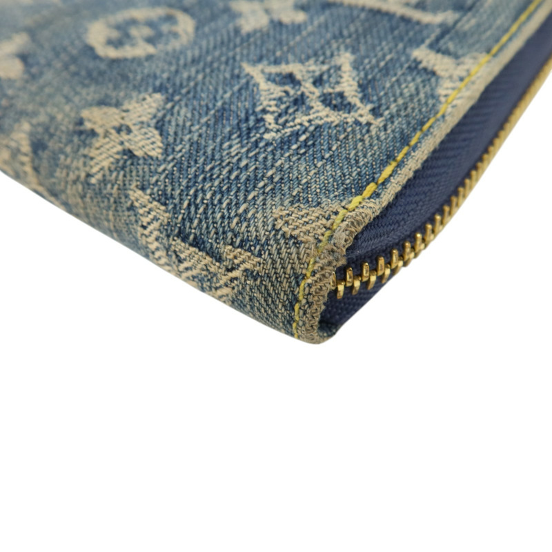 LOUIS VUITTON Monogram Denim Zippy Wallet金扣長錢包-10