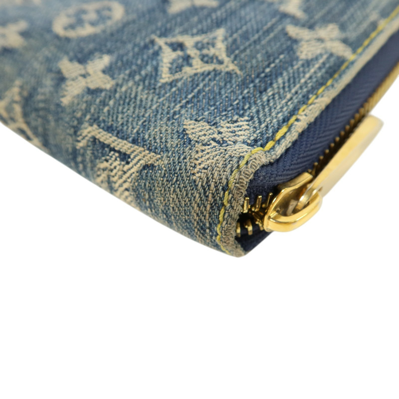 LOUIS VUITTON Monogram Denim Zippy Wallet金扣長錢包-12