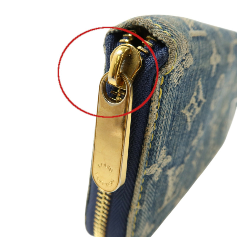 LOUIS VUITTON Monogram Denim Zippy Wallet金扣長錢包-13