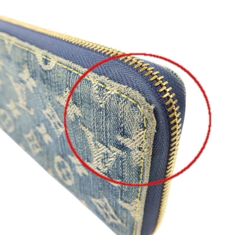 LOUIS VUITTON Monogram Denim Zippy Wallet金扣長錢包-15