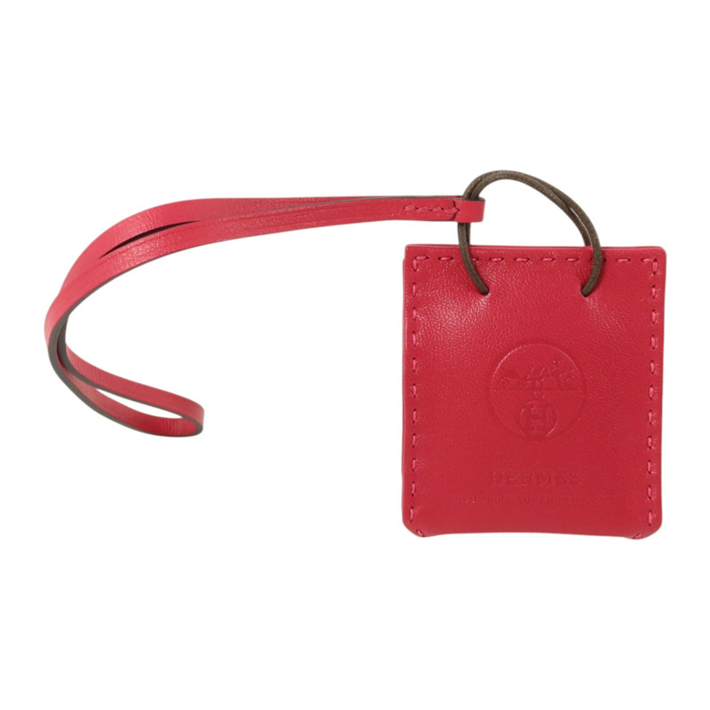 HERMES Milo皮革Sac Orange Bag Charm掛飾Rose Mexico-1