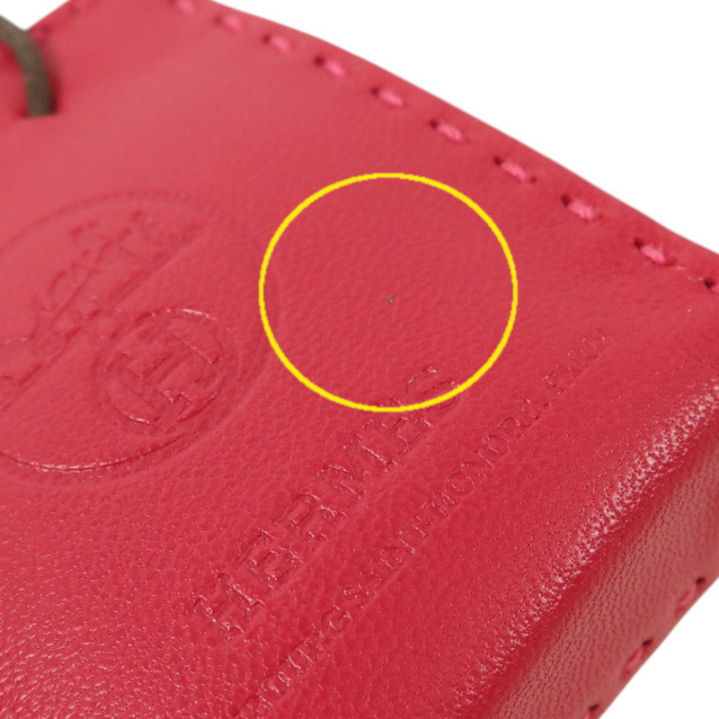 HERMES Milo皮革Sac Orange Bag Charm掛飾Rose Mexico-7