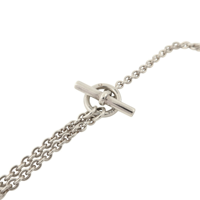 HERMES 925純銀Parade Long Necklace銀扣項鏈-2