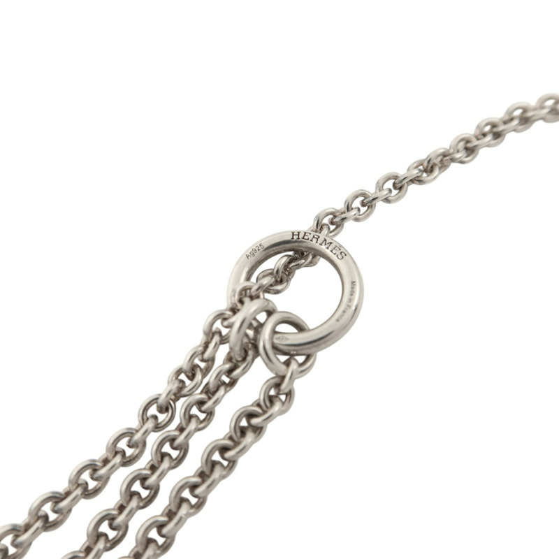 HERMES 925純銀Parade Long Necklace銀扣項鏈-3