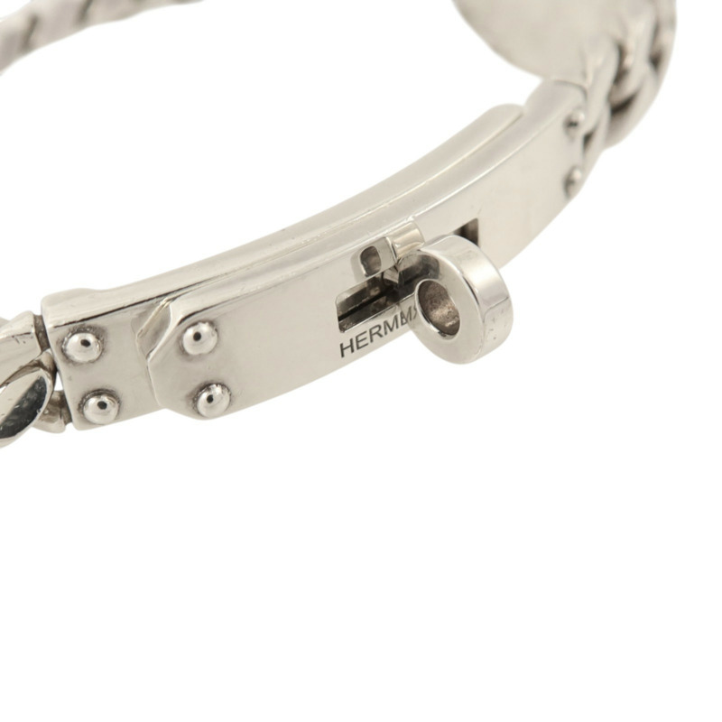 HERMES 925純銀Kelly Gourmette Bracelet SH銀扣手鏈-3