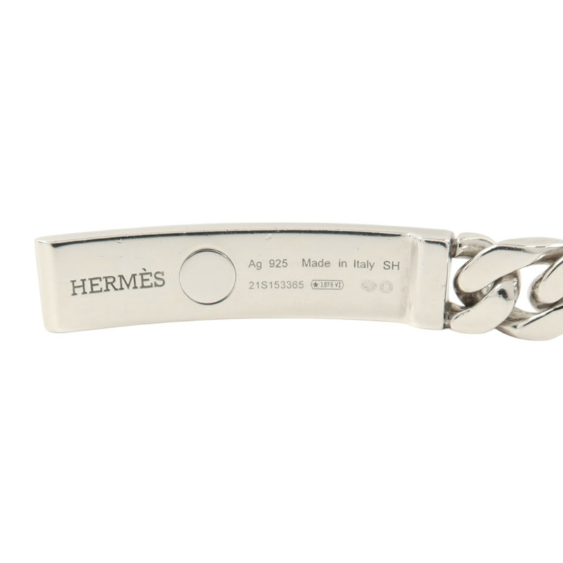 HERMES 925純銀Kelly Gourmette Bracelet SH銀扣手鏈-6