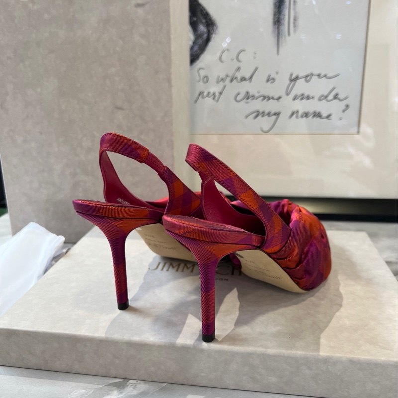 周仰傑Jimmy Choo 綢緞紐結蝴蝶結🎀尖頭高跟涼鞋 37.5碼-3