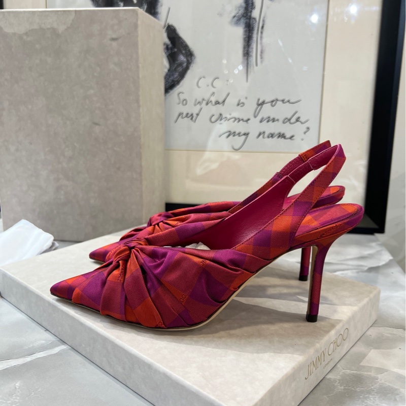 周仰傑Jimmy Choo 綢緞紐結蝴蝶結🎀尖頭高跟涼鞋 37.5碼-5