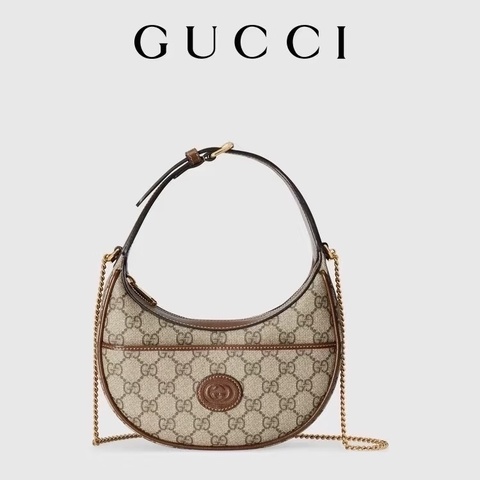 🌋GUCCI古馳月亮包手提單肩斜挎包老花半月Ophidia 🌋