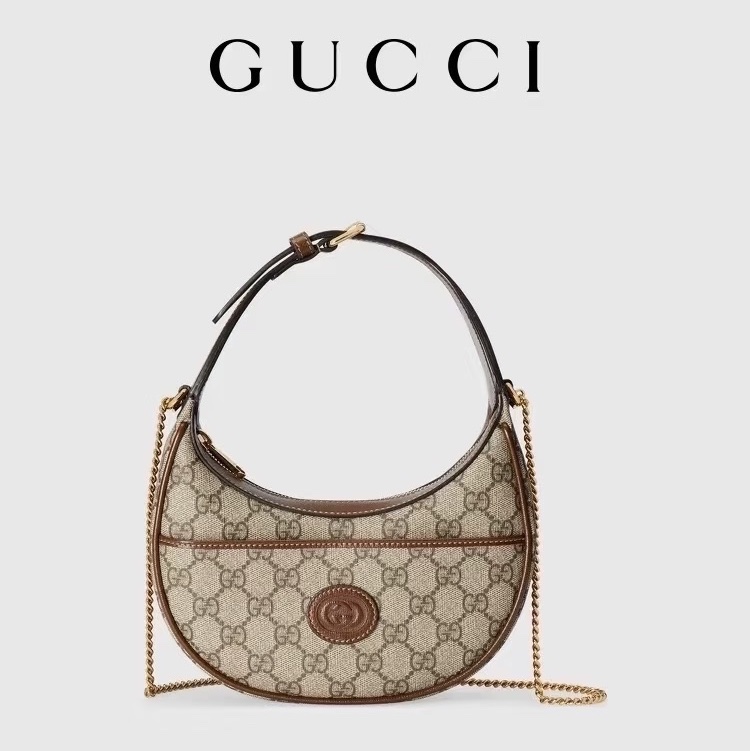 🌋GUCCI古馳月亮包手提單肩斜挎包老花半月Ophidia 🌋-0