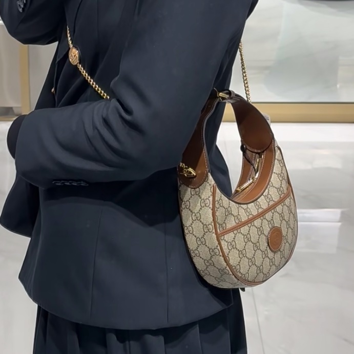 🌋GUCCI古馳月亮包手提單肩斜挎包老花半月Ophidia 🌋-3