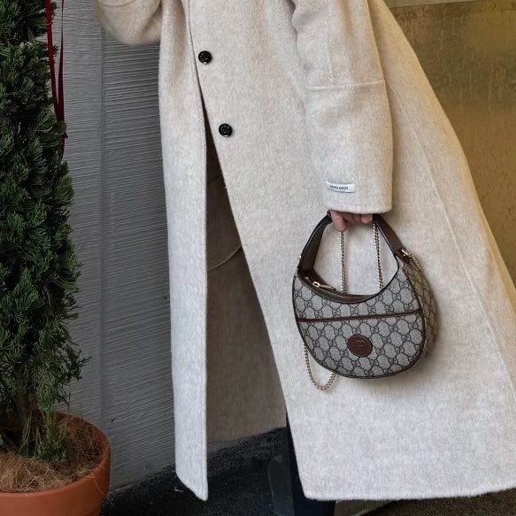 🌋GUCCI古馳月亮包手提單肩斜挎包老花半月Ophidia 🌋-6