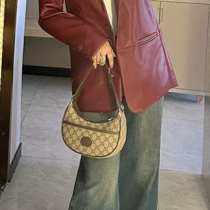 🌋GUCCI古馳月亮包手提單肩斜挎包老花半月Ophidia 🌋-8