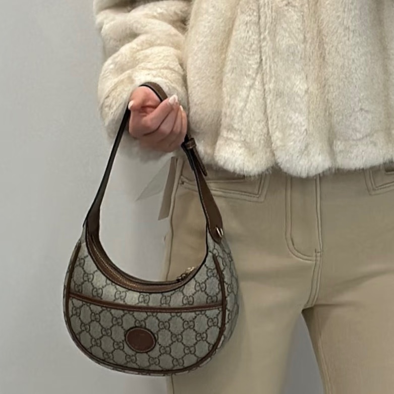 🌋GUCCI古馳月亮包手提單肩斜挎包老花半月Ophidia 🌋-9