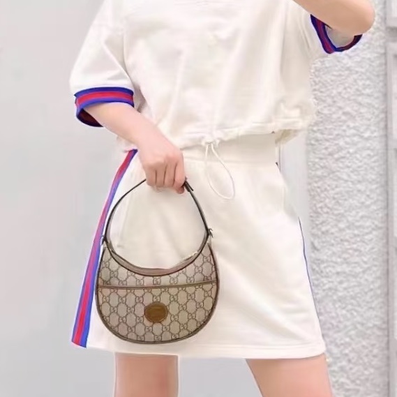 🌋GUCCI古馳月亮包手提單肩斜挎包老花半月Ophidia 🌋-33