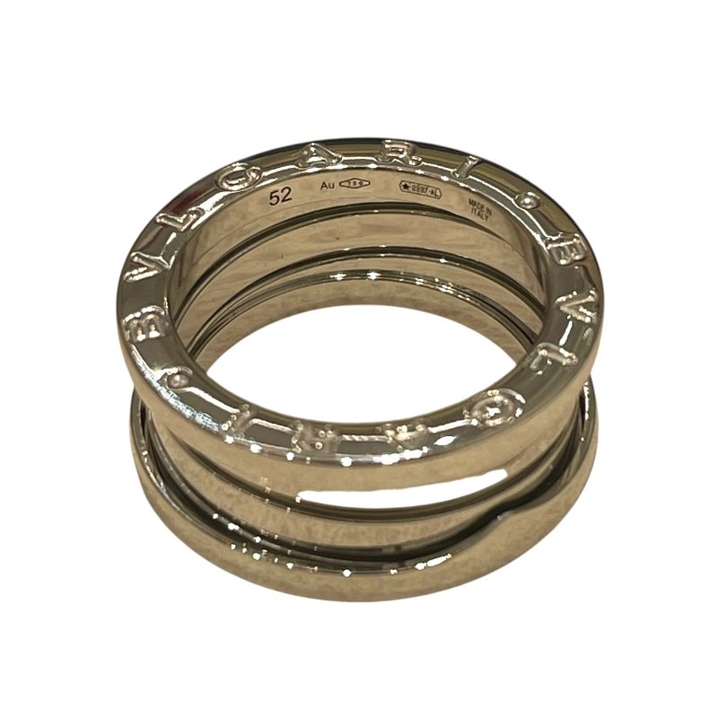 BVLGARI 寶格麗 B.ZERO1 三圈戒指 K18WG 白金色 #52-7