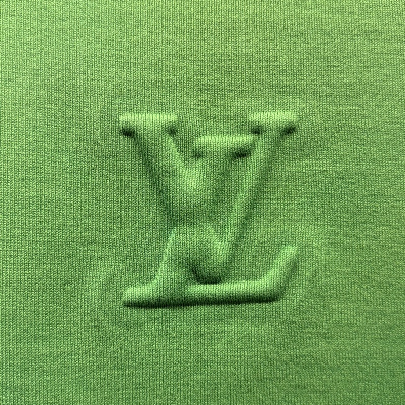 LV路易威登 LOUIS VUITTON 95新浮雕LOGO綠色S 短袖T恤-2