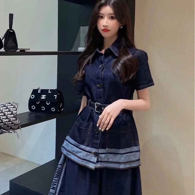 DIOR 經典款腰帶收腰牛仔外套-1