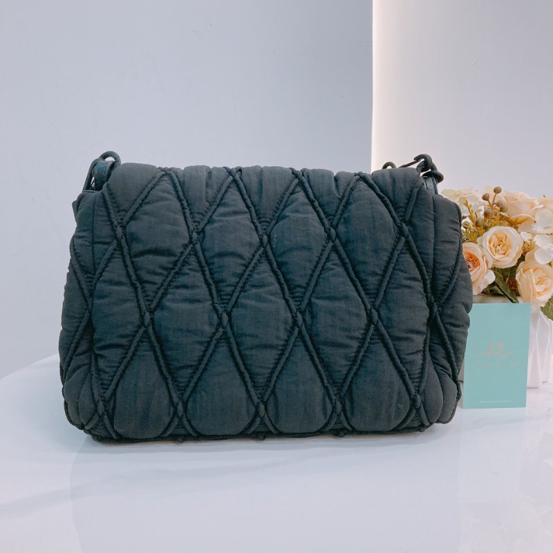 MS0664 Diesel 迪賽翻蓋式液下包包 Charm-D Shoulder Bag Small Nylon So Black-1