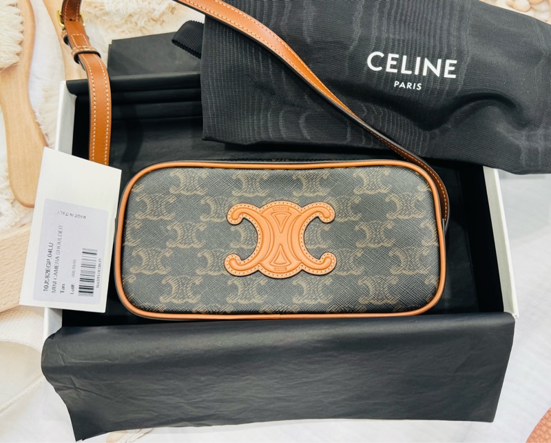 全新Celine 迷你 Cuir Triomphe 老花凱旋門相機包-1