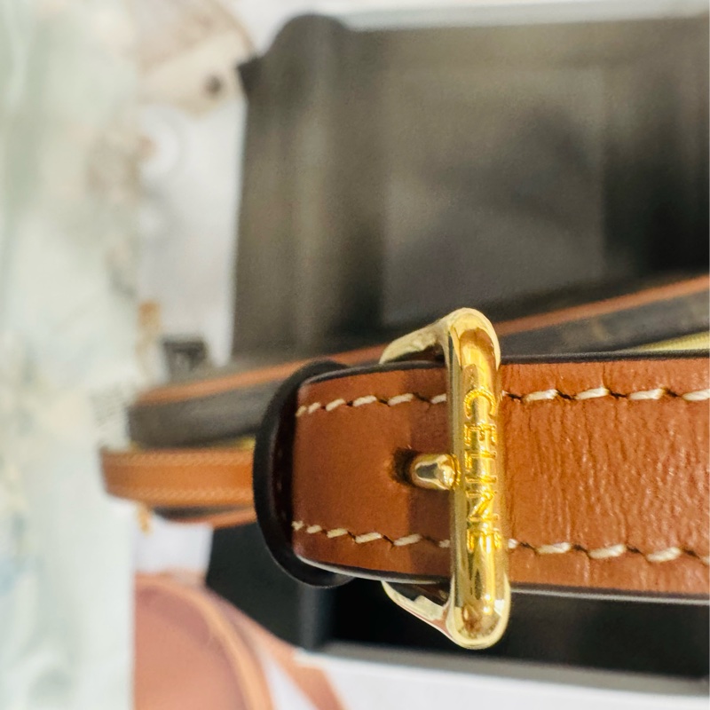 全新Celine 迷你 Cuir Triomphe 老花凱旋門相機包-7