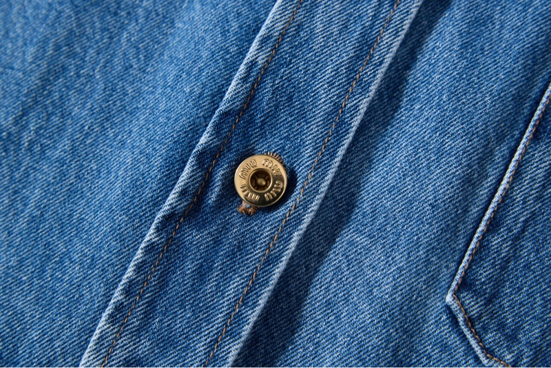 MIU MIU 復古水洗藍毛邊短款牛仔外套-4