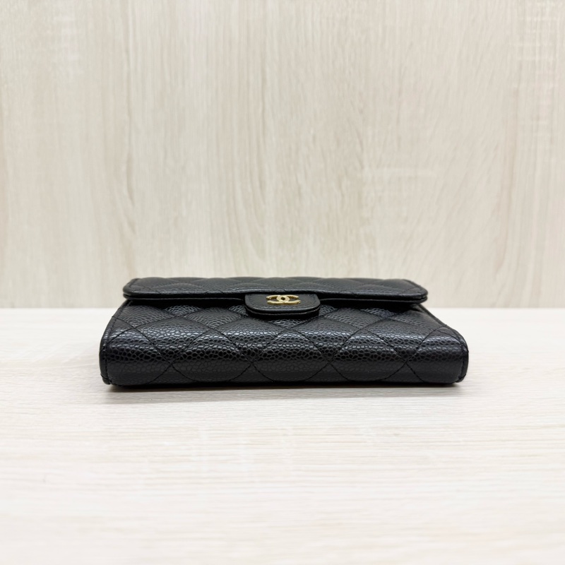 CHANEL✨黑金荔枝牛皮三折中夾AP0232-5