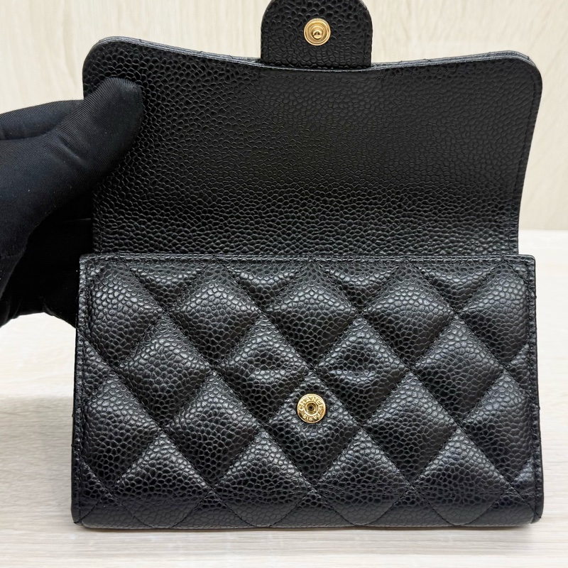 CHANEL✨黑金荔枝牛皮三折中夾AP0232-11