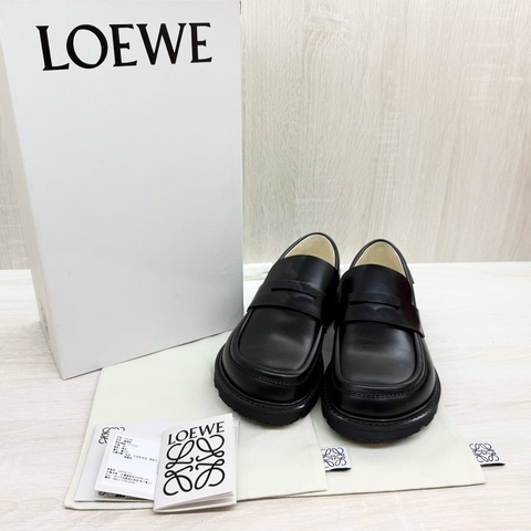 LOEWE黑色牛皮BLAZE樂福鞋