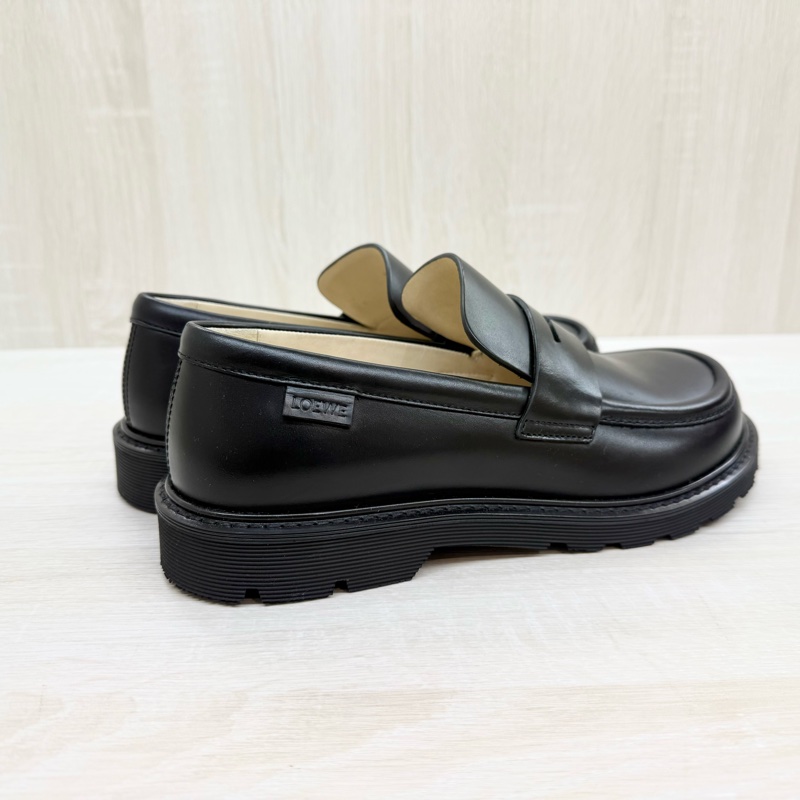 LOEWE黑色牛皮BLAZE樂福鞋-5