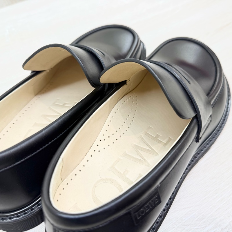 LOEWE黑色牛皮BLAZE樂福鞋-8