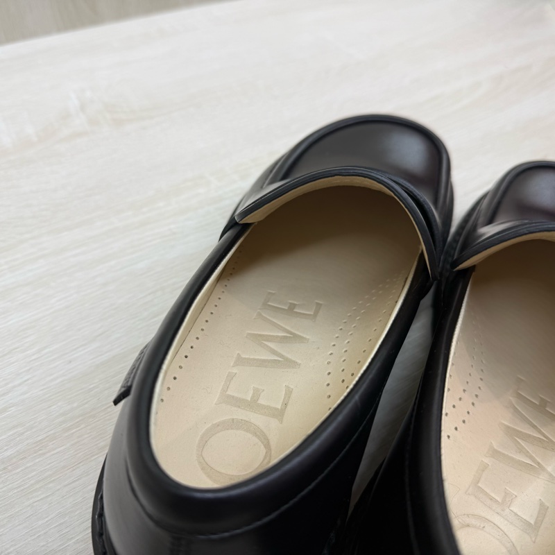 LOEWE黑色牛皮BLAZE樂福鞋-9