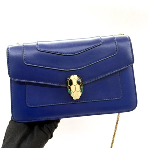 BVLGARI 寶格麗 藍色SERPENTI 斜背包