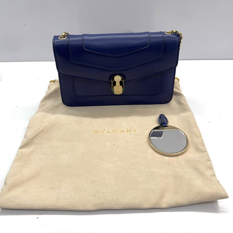 BVLGARI 寶格麗 藍色SERPENTI 斜背包-2