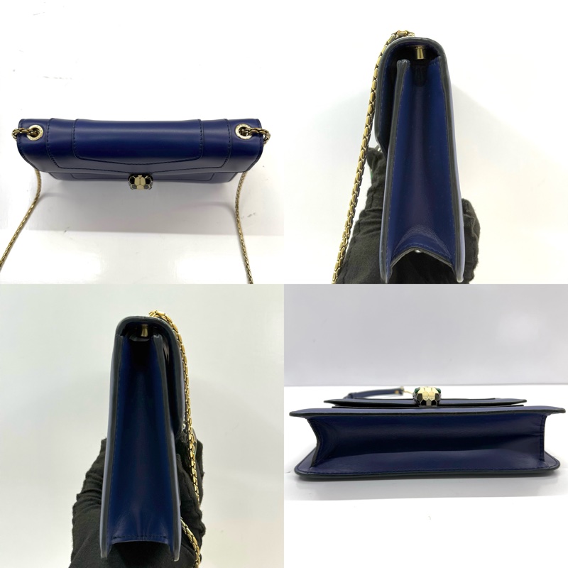 BVLGARI 寶格麗 藍色SERPENTI 斜背包-3