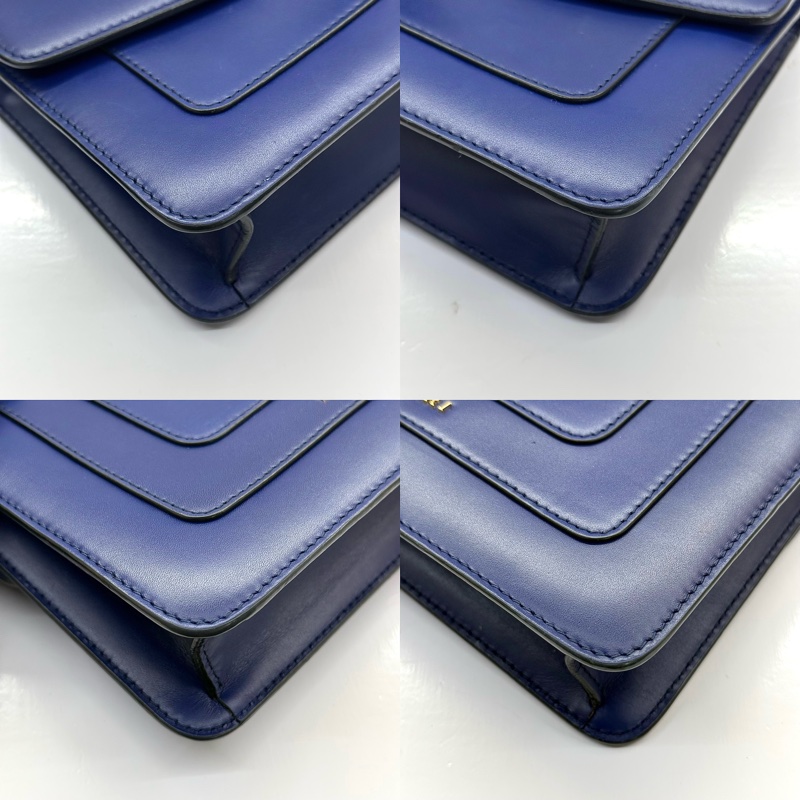 BVLGARI 寶格麗 藍色SERPENTI 斜背包-4