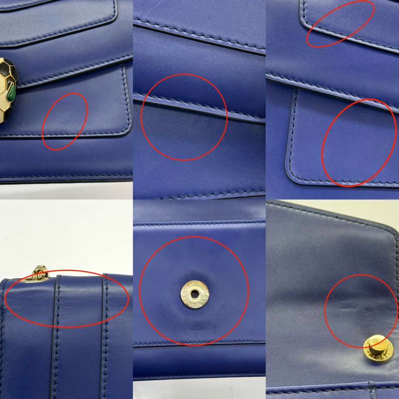 BVLGARI 寶格麗 藍色SERPENTI 斜背包-8