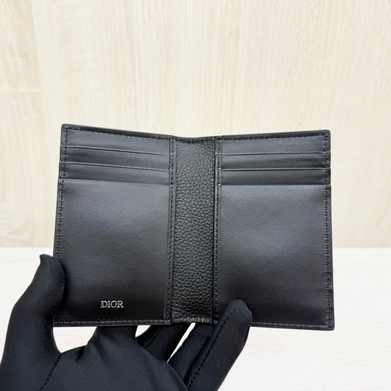 DIOR 黑色牛皮ICON對開直立式卡夾2ESCH138CDI-4