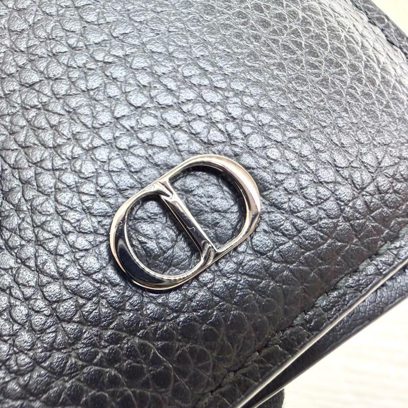 DIOR 黑色牛皮ICON對開直立式卡夾2ESCH138CDI-5