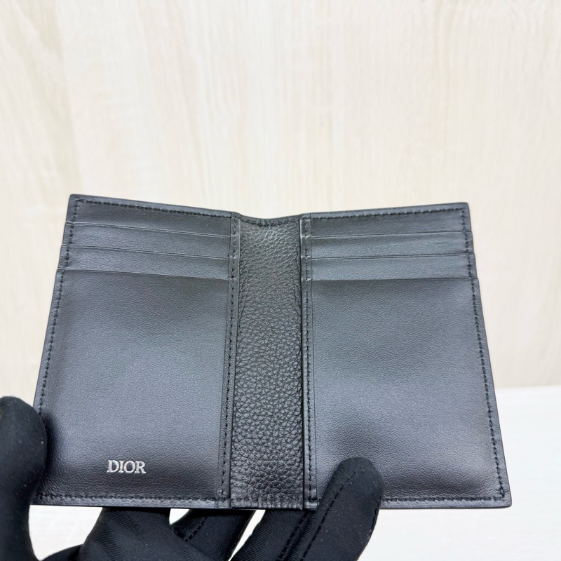 DIOR 黑色牛皮ICON對開直立式卡夾2ESCH138CDI-6