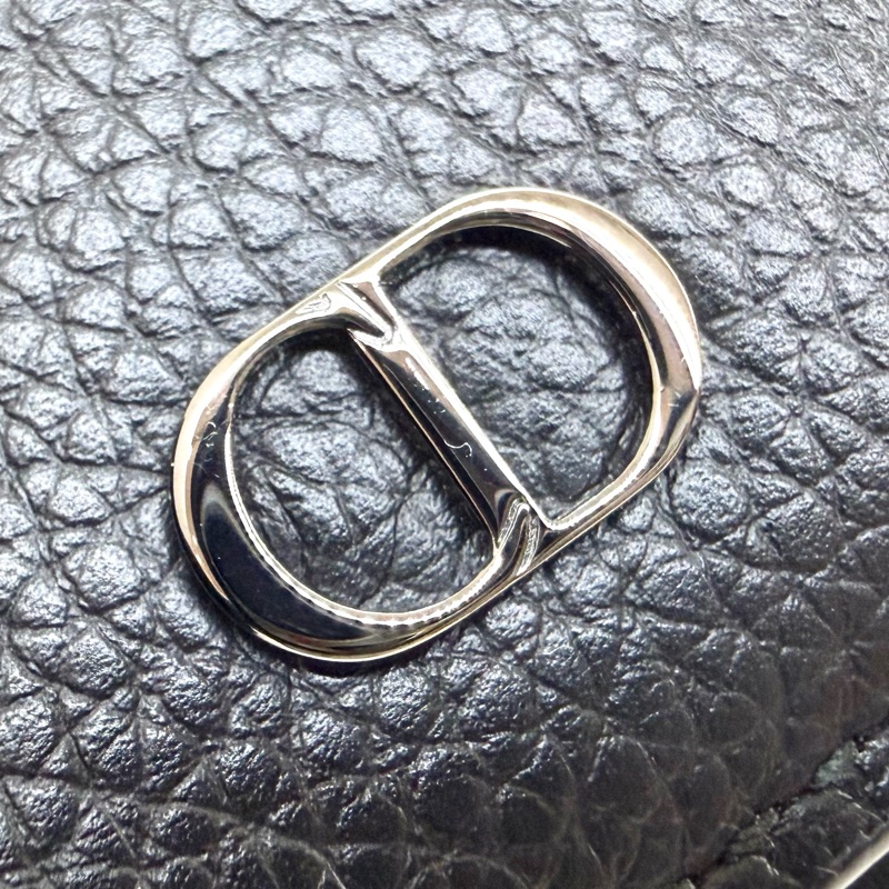 DIOR 黑色牛皮ICON對開直立式卡夾2ESCH138CDI-8