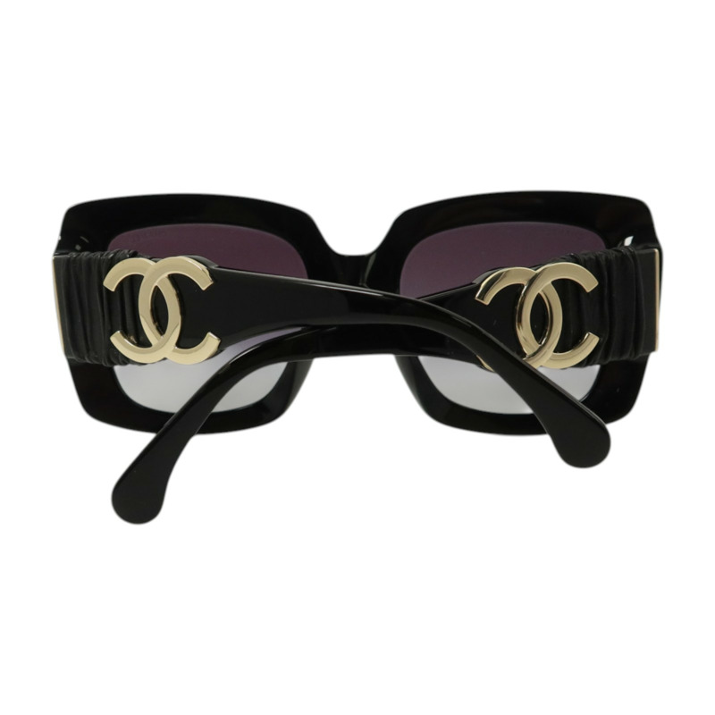 CHANEL PVC/牛皮皮革Square Sunglass太陽眼眼鏡-3