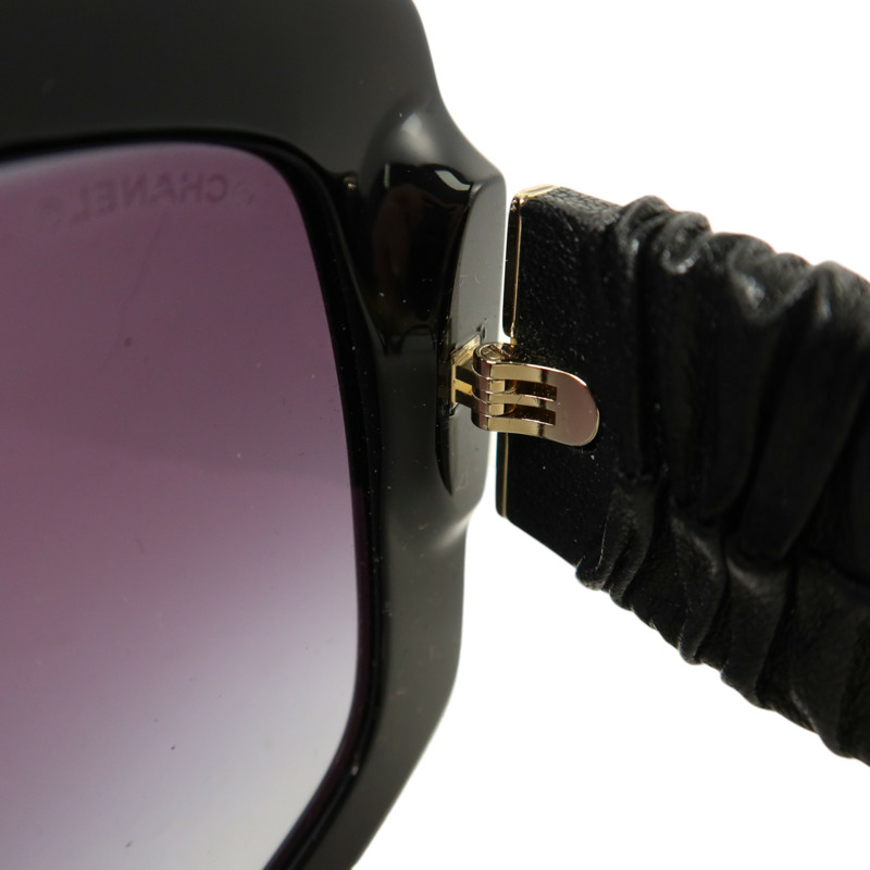 CHANEL PVC/牛皮皮革Square Sunglass太陽眼眼鏡-6