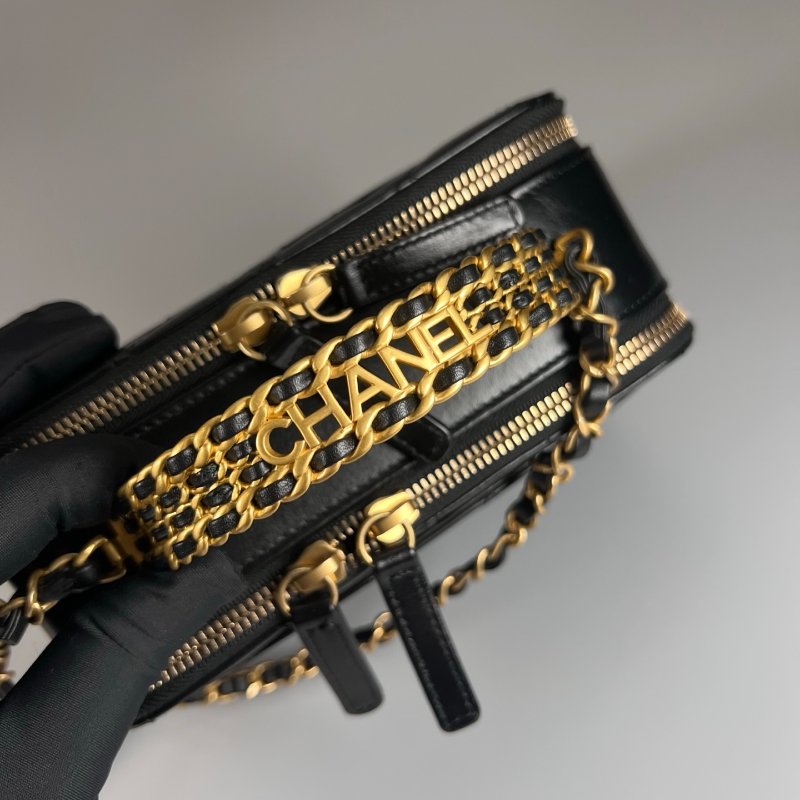 CHANEL 化妝盒小牛皮黑 晶片款-8