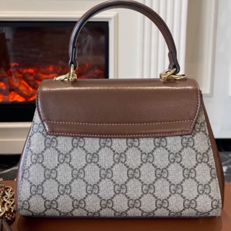 🏆Gucci古馳horsebit1955系列老花手提郵差包斜挎包-11