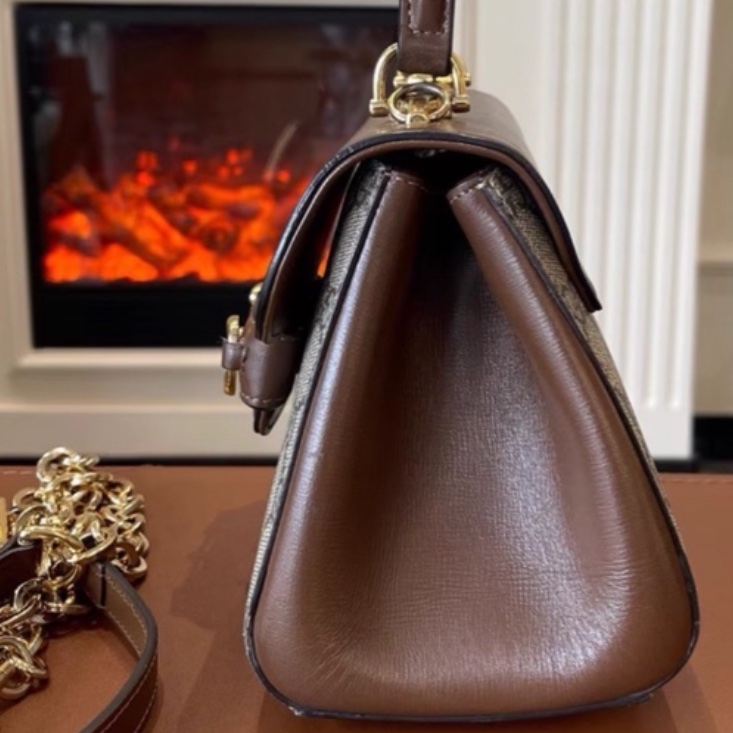 🏆Gucci古馳horsebit1955系列老花手提郵差包斜挎包-12