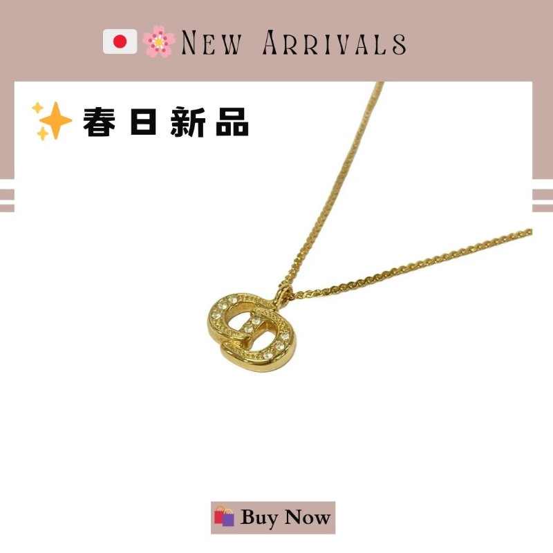 🛍️🎁 26 🔥 4月新品【預訂】💖 🔥💖 ✨Christian Dior CD 金色水鑽頸鏈 Necklace Dior 閃石頸鏈 Dior 頸鏈-0