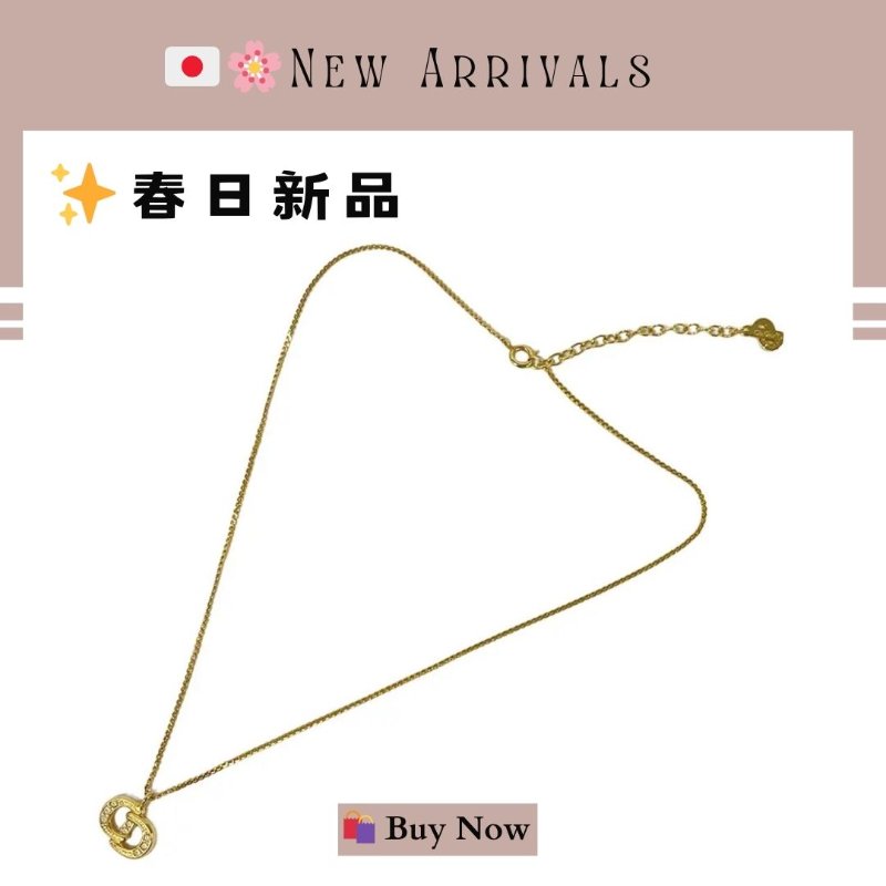 🛍️🎁 26 🔥 4月新品【預訂】💖 🔥💖 ✨Christian Dior CD 金色水鑽頸鏈 Necklace Dior 閃石頸鏈 Dior 頸鏈-1